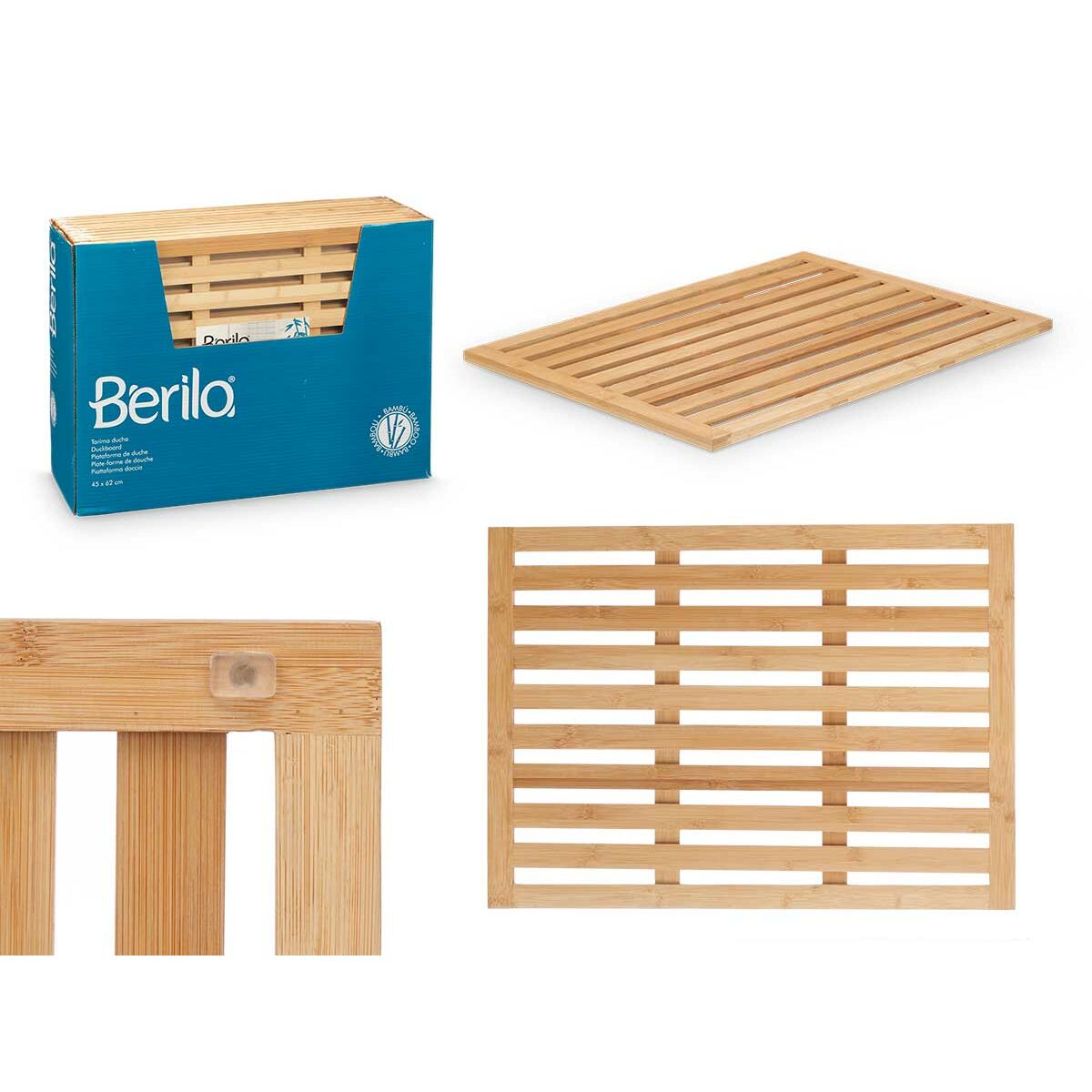 Alfombra de baño de bambú natural (12 unidades)
