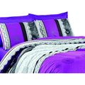 Juego de funda nórdica de algodón morado, cama de 200