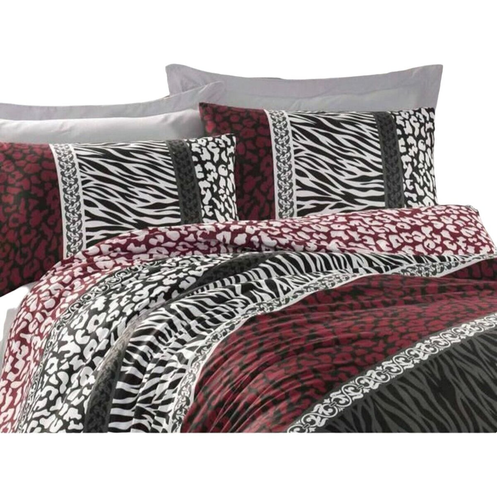 Juego de funda nórdica de algodón rojo, cama de 200, 3 piezas