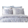 Juego de funda nórdica de algodón azul, cama de 200, 3 piezas
