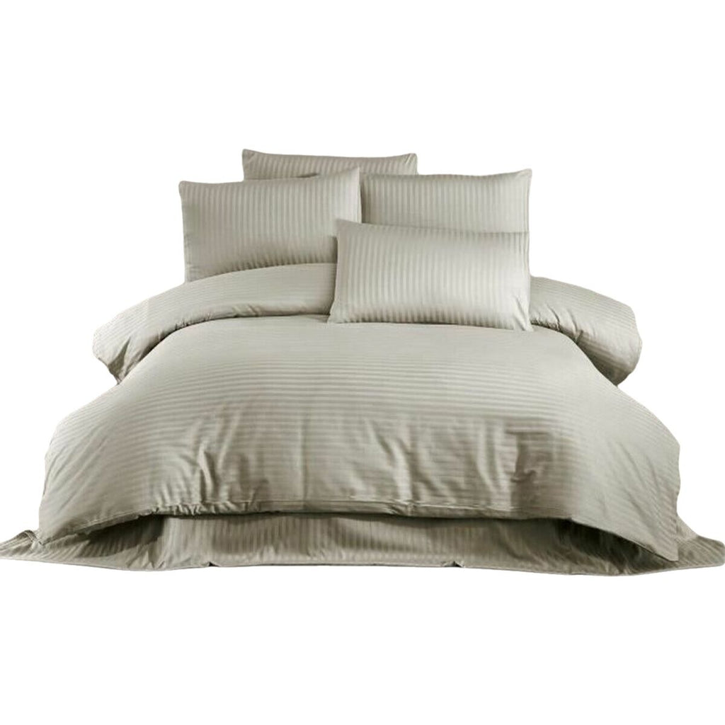 Juego de funda nórdica de algodón y poliéster beige, cama de 200