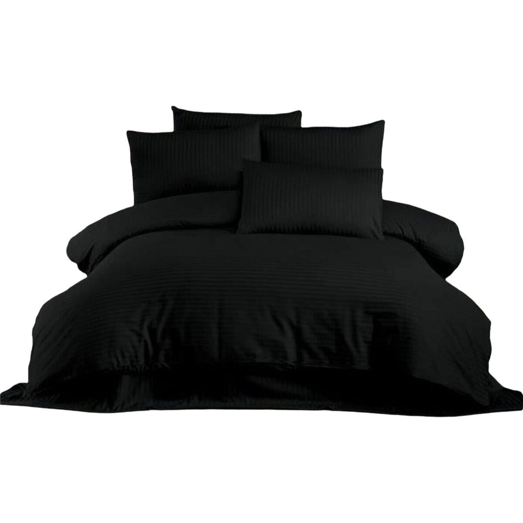 Juego de funda nórdica de algodón y poliéster negro, cama de 200