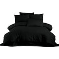 Juego de funda nórdica de algodón y poliéster negro, cama de 200