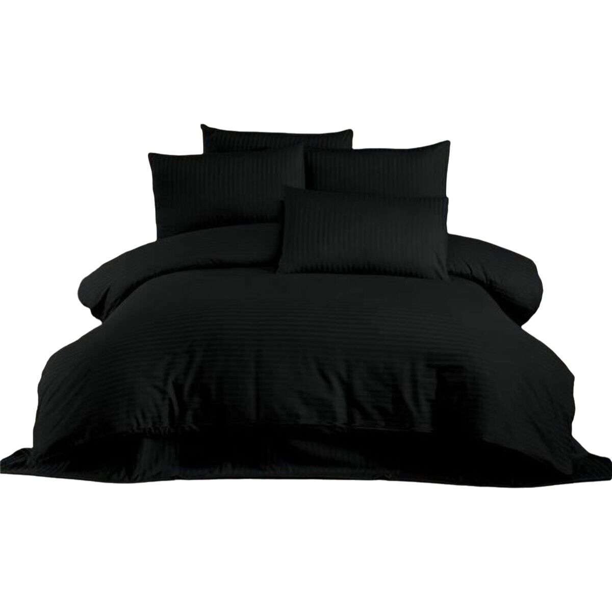 Juego de funda nórdica de algodón y poliéster negro, cama de 200