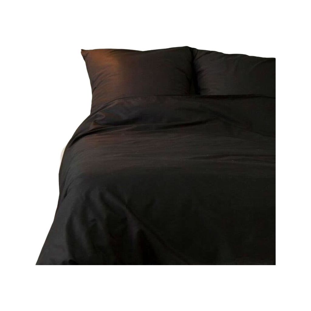 Juego de funda nórdica negra de algodón, cama de 200