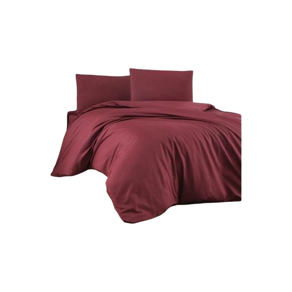 Juego de funda nórdica roja de algodón, cama de 200