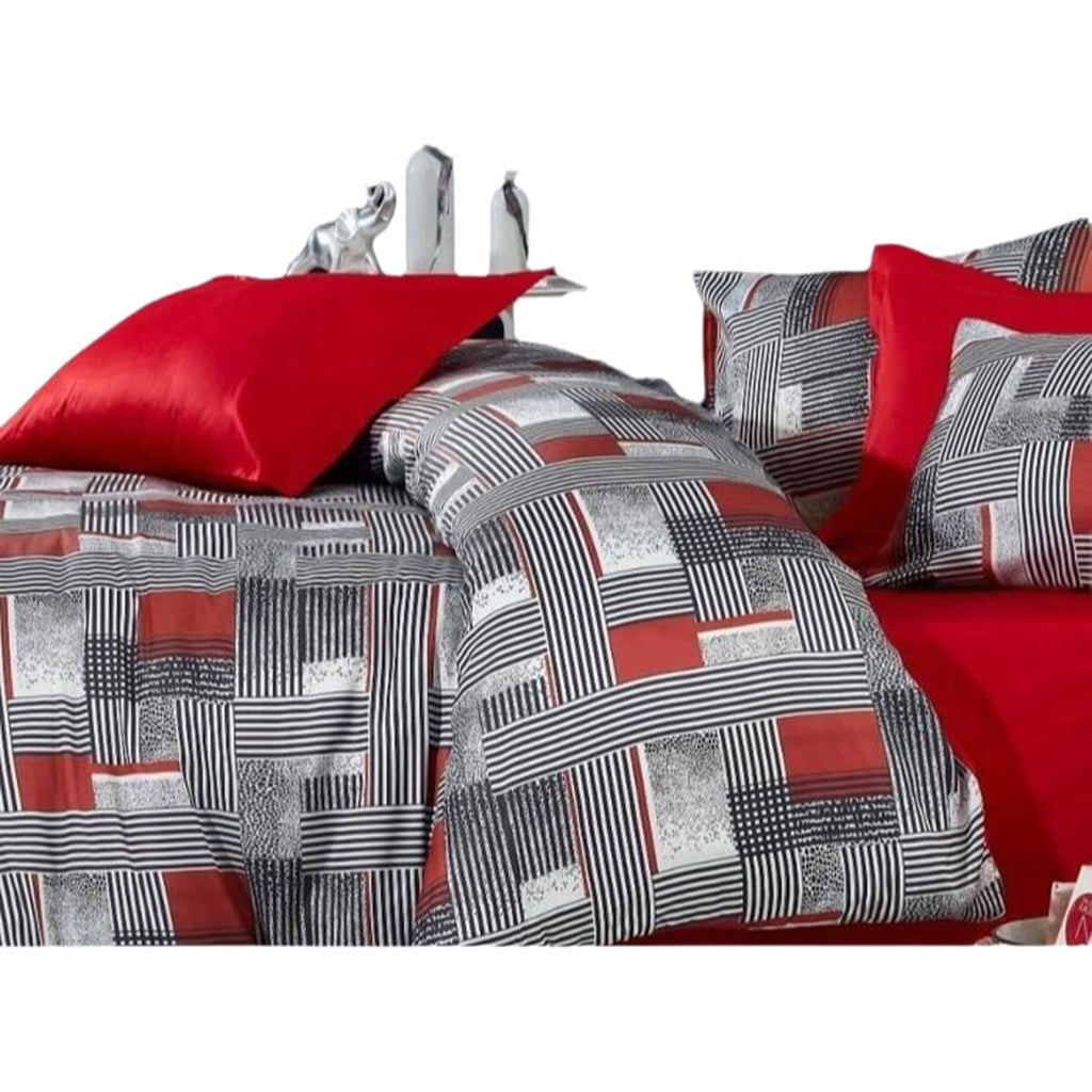 Juego de funda nórdica de poliéster gris, cama de 200