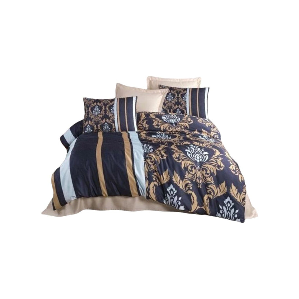 Juego de funda nórdica de poliéster azul, cama de 200