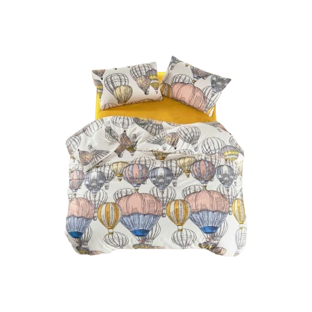 Juego de funda nórdica de algodón mostaza, cama de 200