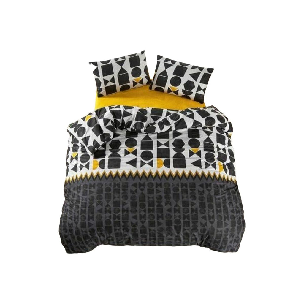 Juego de funda nórdica de algodón negro, cama de 200
