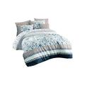 Juego de funda nórdica de algodón azul, cama de 200, 3 piezas