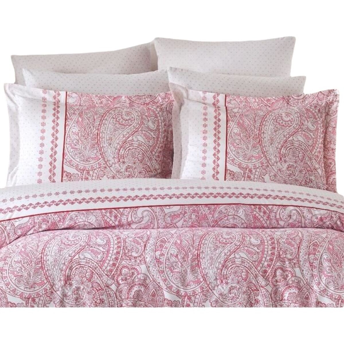 Funda nórdica de algodón en rosa, cama de 200, 3 piezas