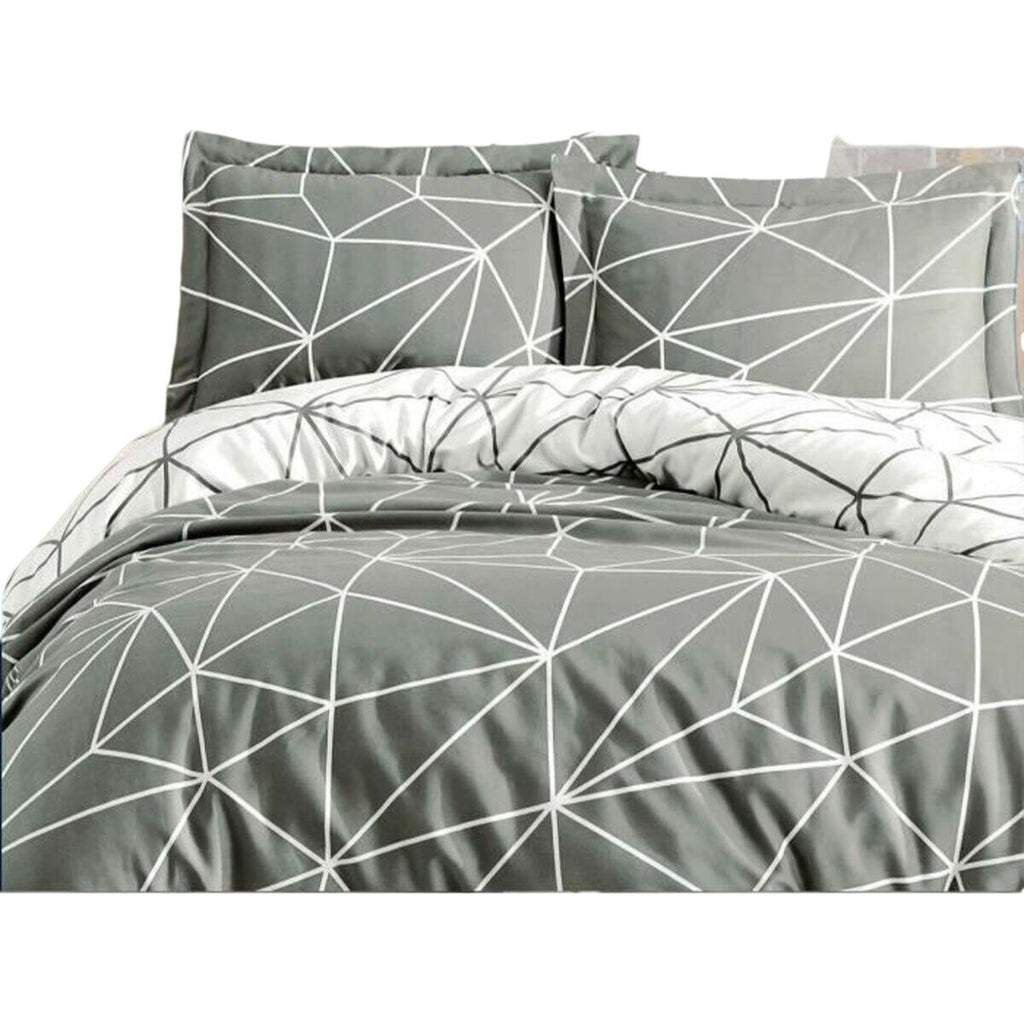 Juego de funda nórdica de algodón gris, cama de 200 cm