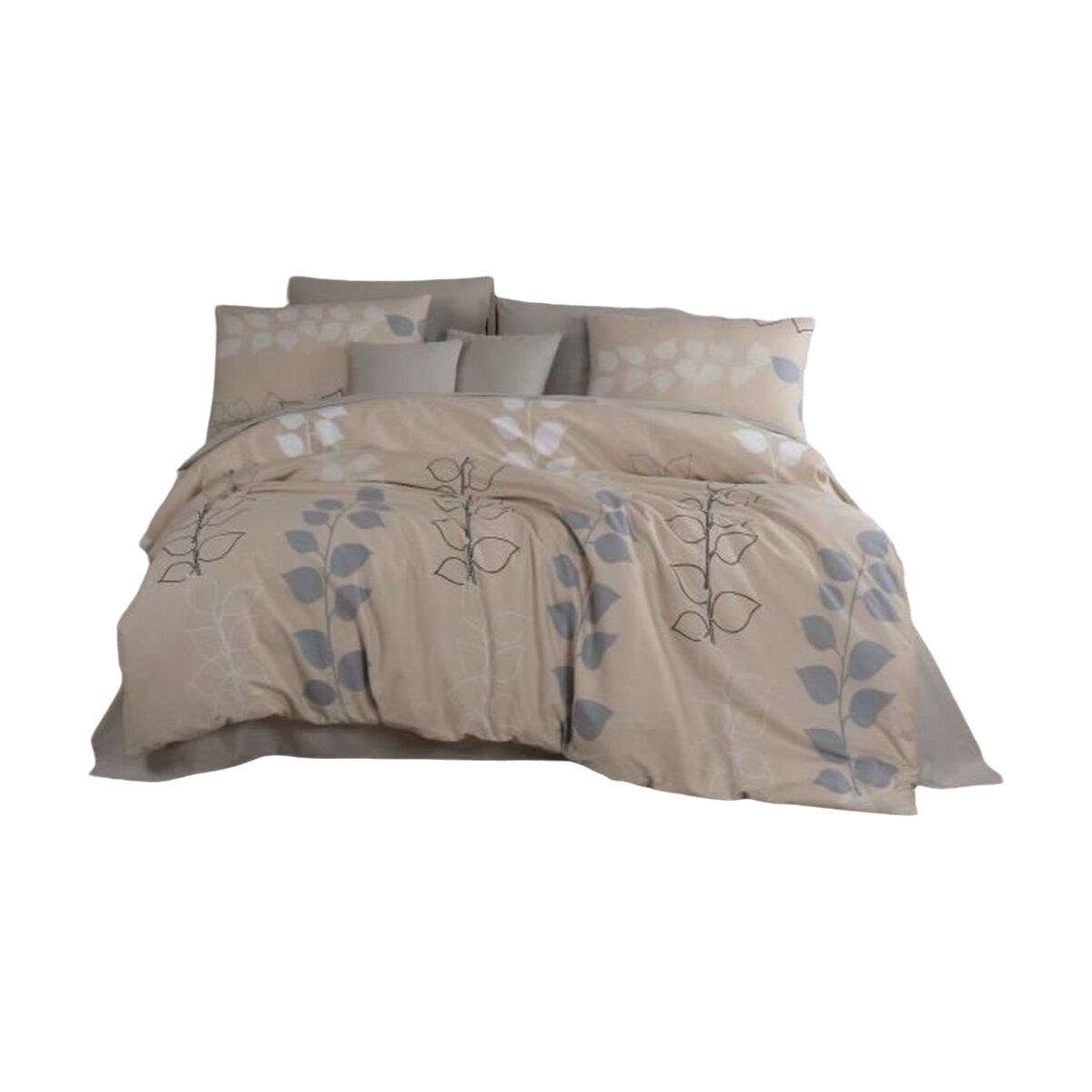 Juego de funda nórdica beige de algodón, cama 200, 3 piezas