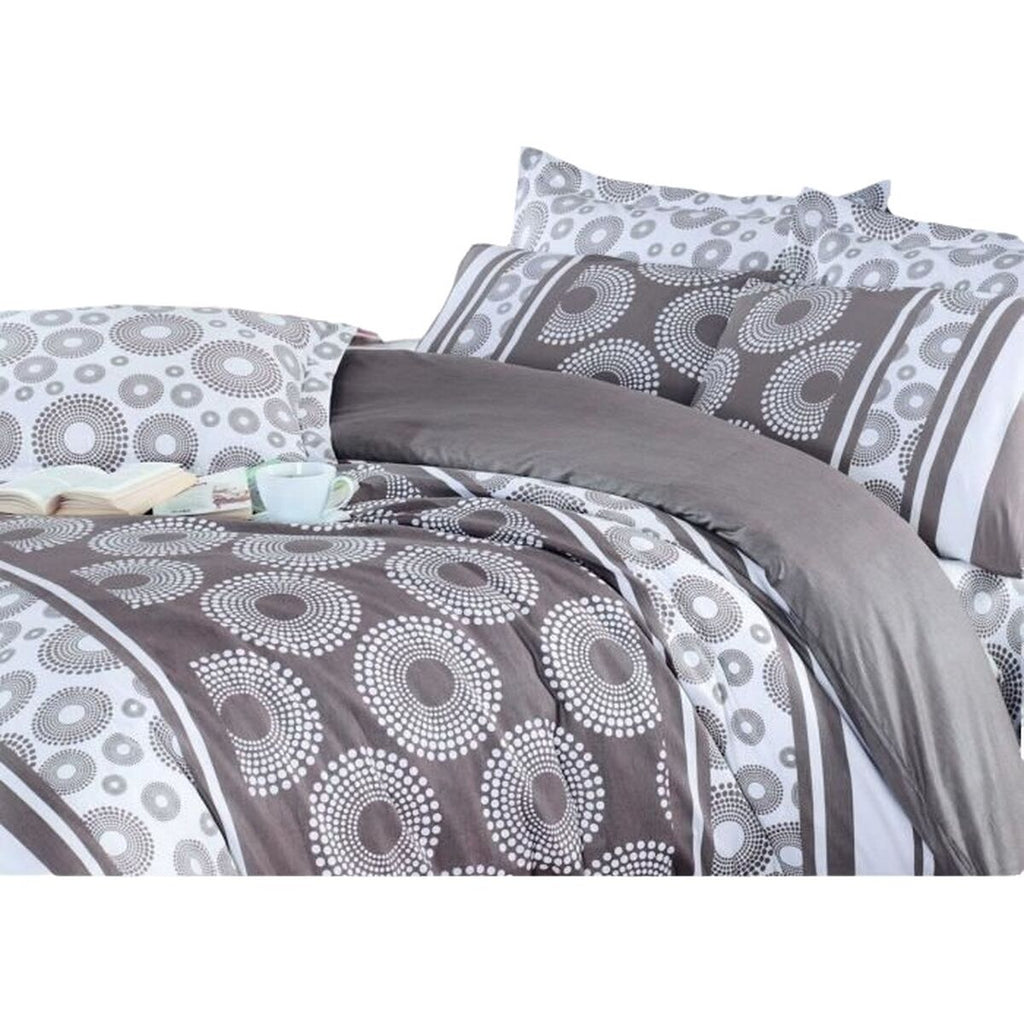 Juego de funda nórdica marrón de algodón, cama de 200