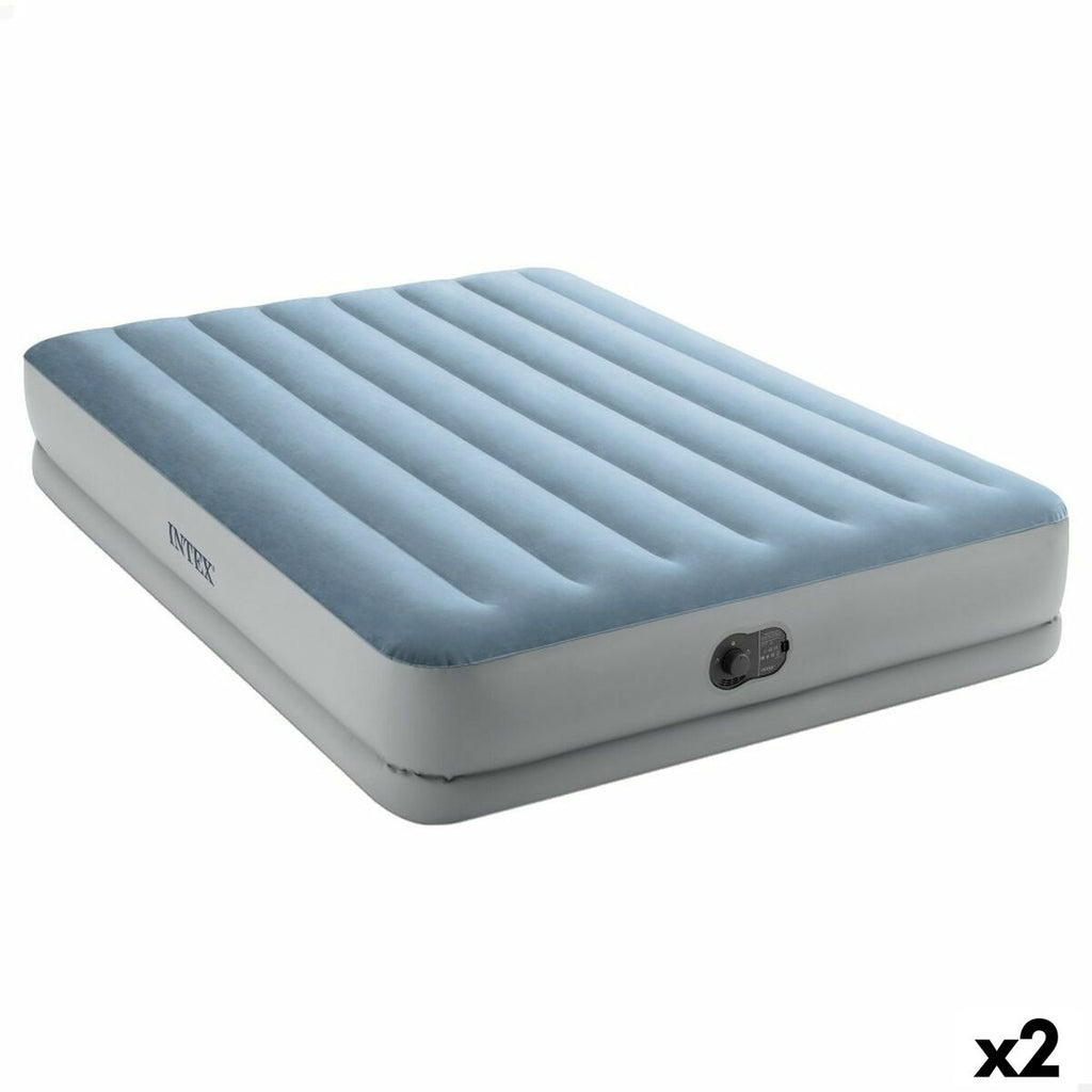 Cama hinchable doble con inflador USB, 152 x 36 x 203 cm