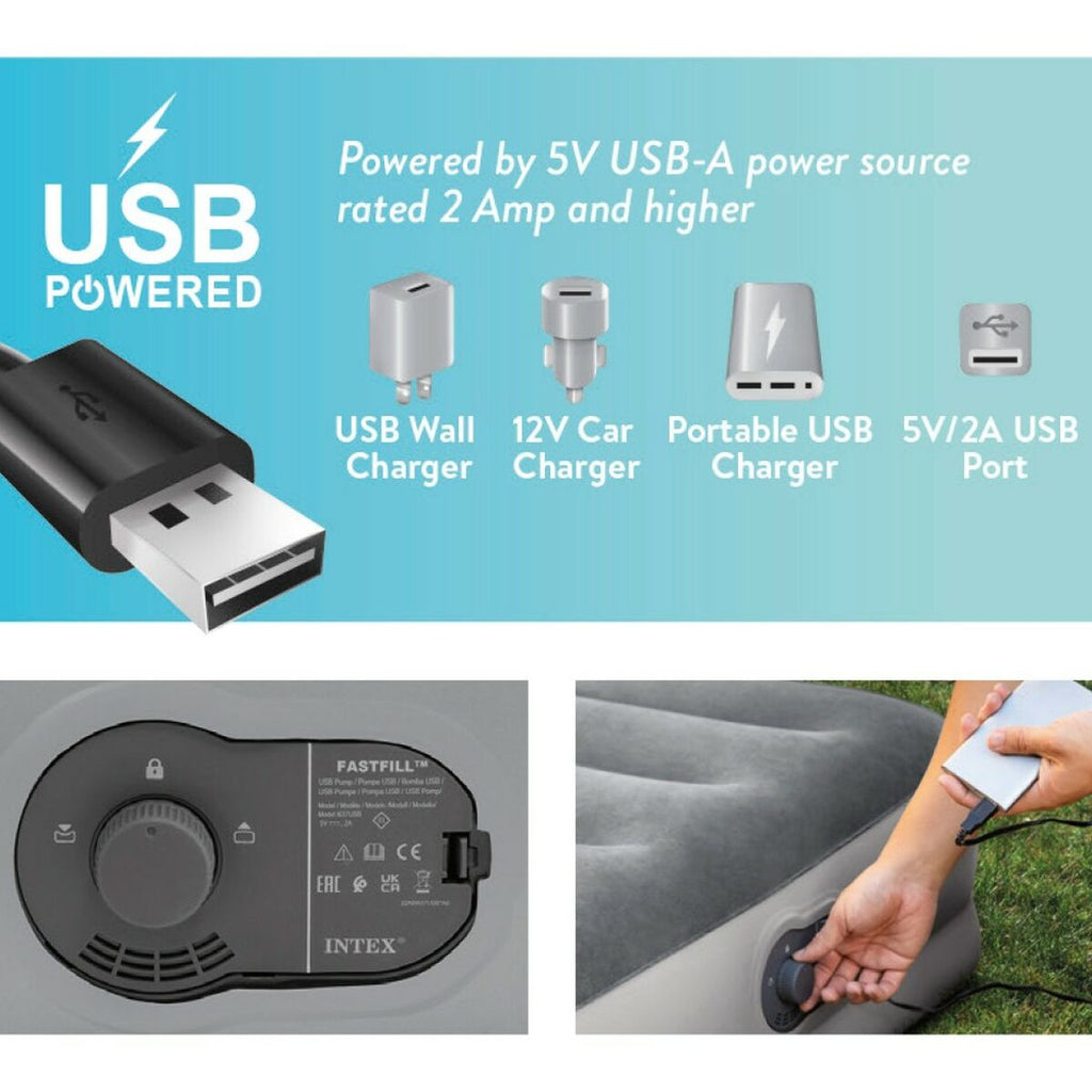 Cama hinchable doble con inflador USB, 152 x 36 x 203 cm — imagen 7
