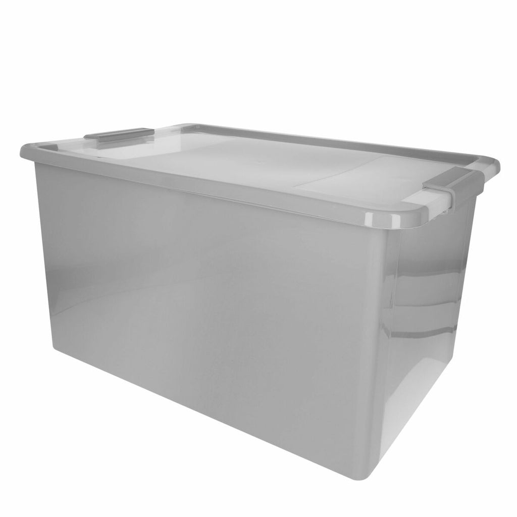 Caja de almacenaje de plástico gris, 40 L, 55 x 28 x 35 cm