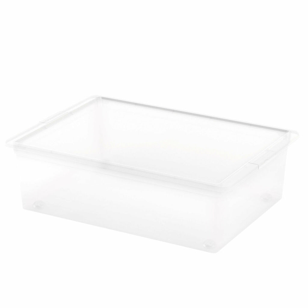 Set de 6 cajas de plástico transparente con ruedas