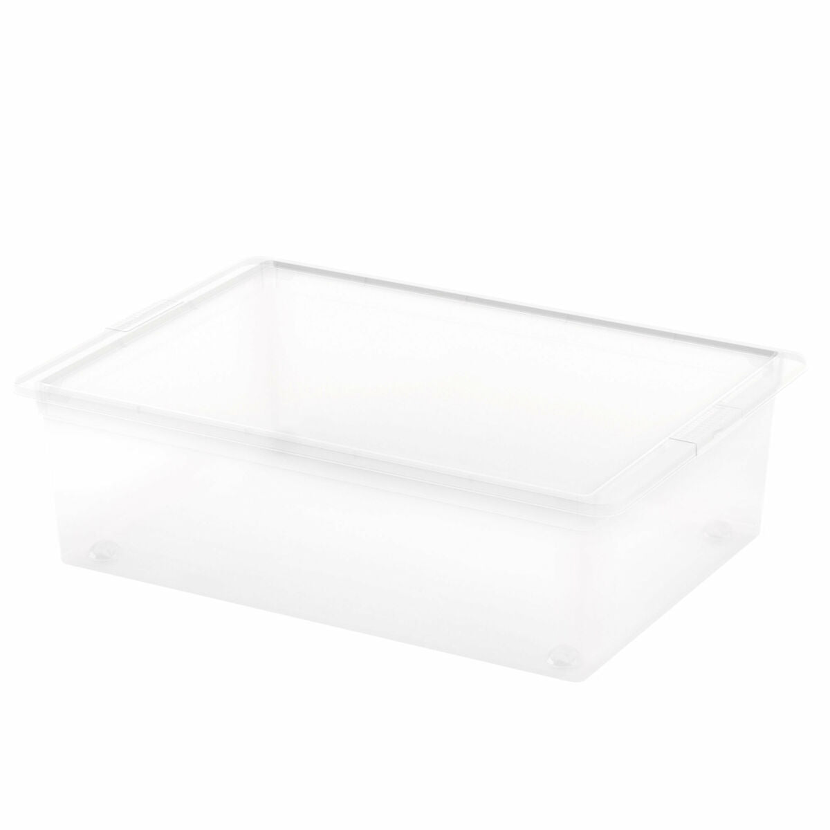 Set de 6 cajas de plástico transparente con ruedas