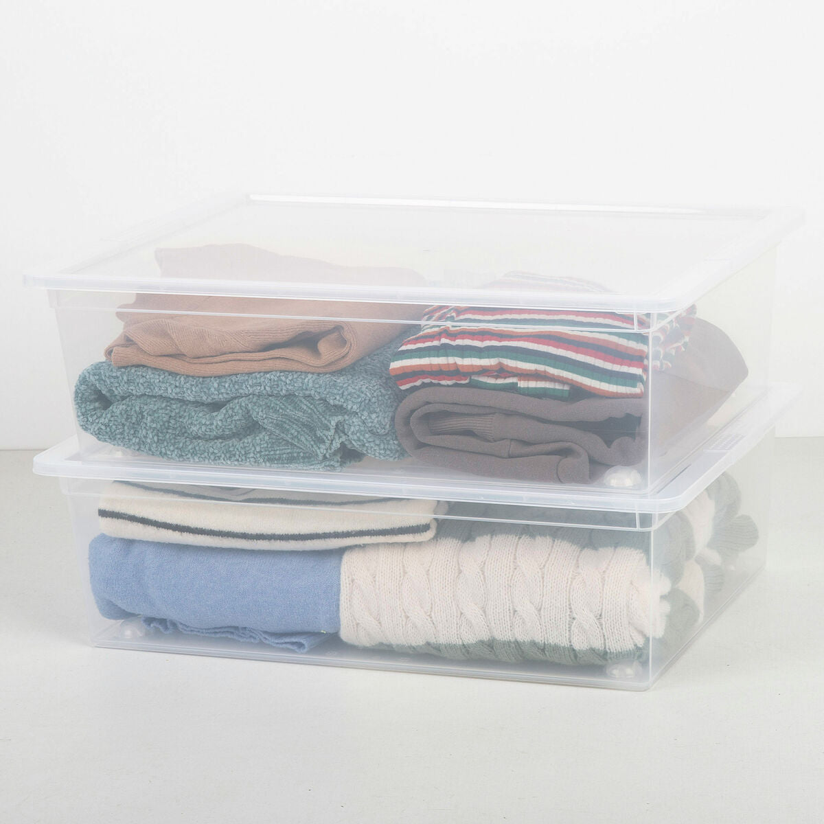 Set de 6 cajas de plástico transparente con ruedas — imagen 6