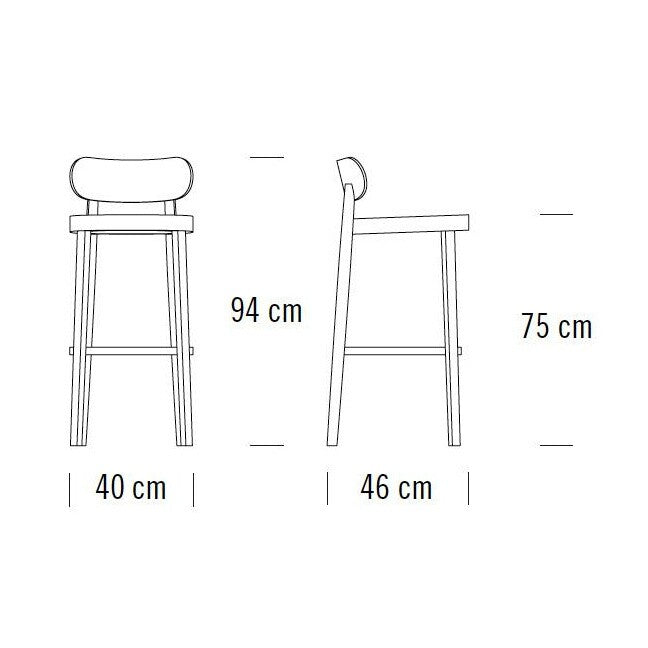 Thonet 118 MH Barhocker mit Muldensitz 94cm