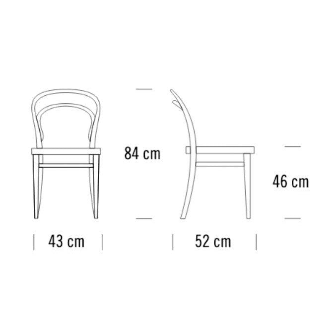 Thonet 214 Bugholzstuhl mit Rohrgeflecht