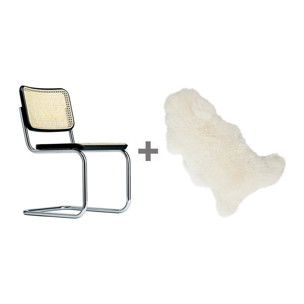 Thonet Aktionsset S 32 V Freischwinger Stuhl + Fell