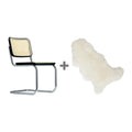 Thonet Aktionsset S 32 V Freischwinger Stuhl + Fell