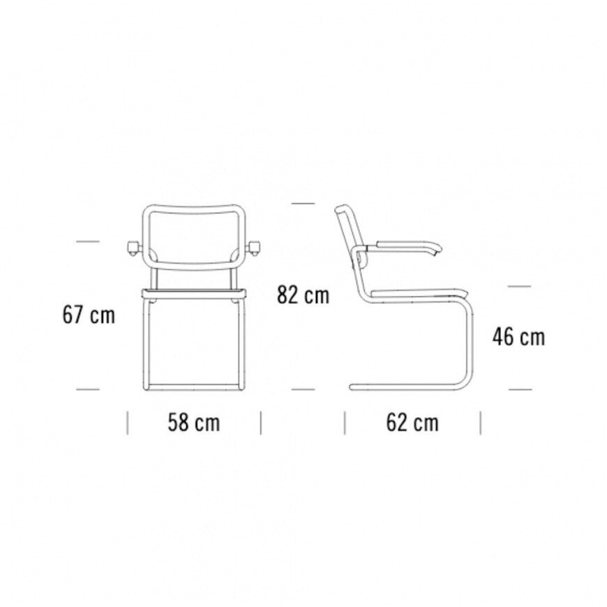 Thonet Aktionsset S 64 V Freischwinger + Fell