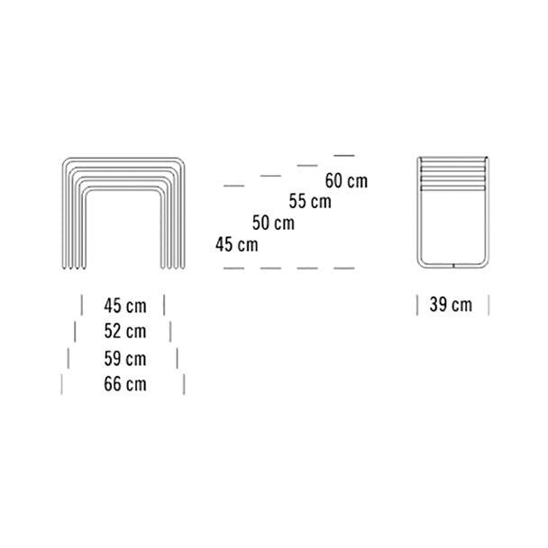 Thonet B 9 Pure Materials Beistelltisch 4er Set Nussbaum