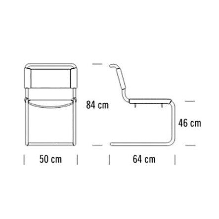 Thonet S 33 Freischwinger Stuhl Kernleder
