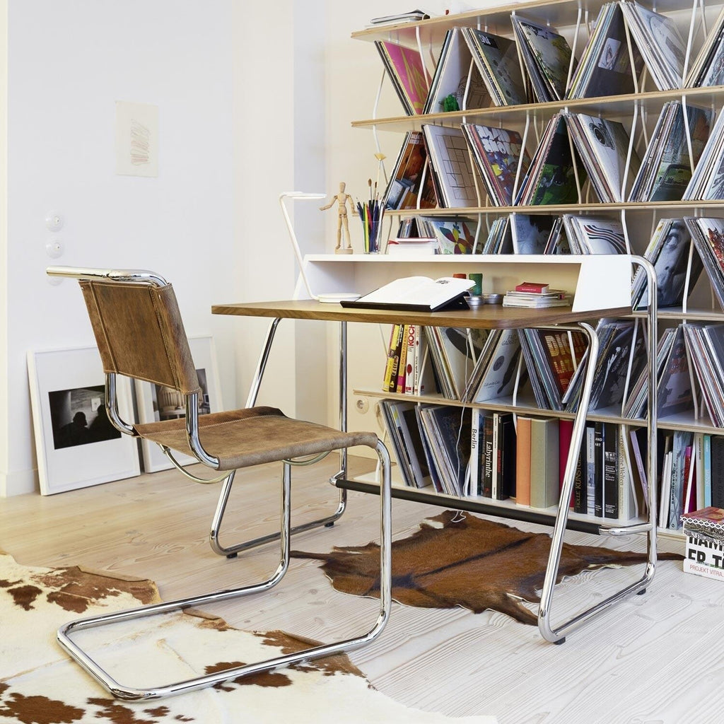 Thonet S 33 Pure Materials Freischwinger Stuhl Büffelleder