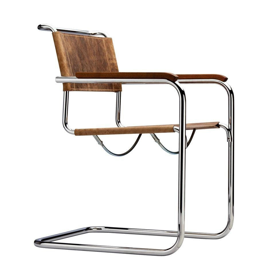 Thonet S 34 Pure Materials Freischwinger Armlehnstuhl