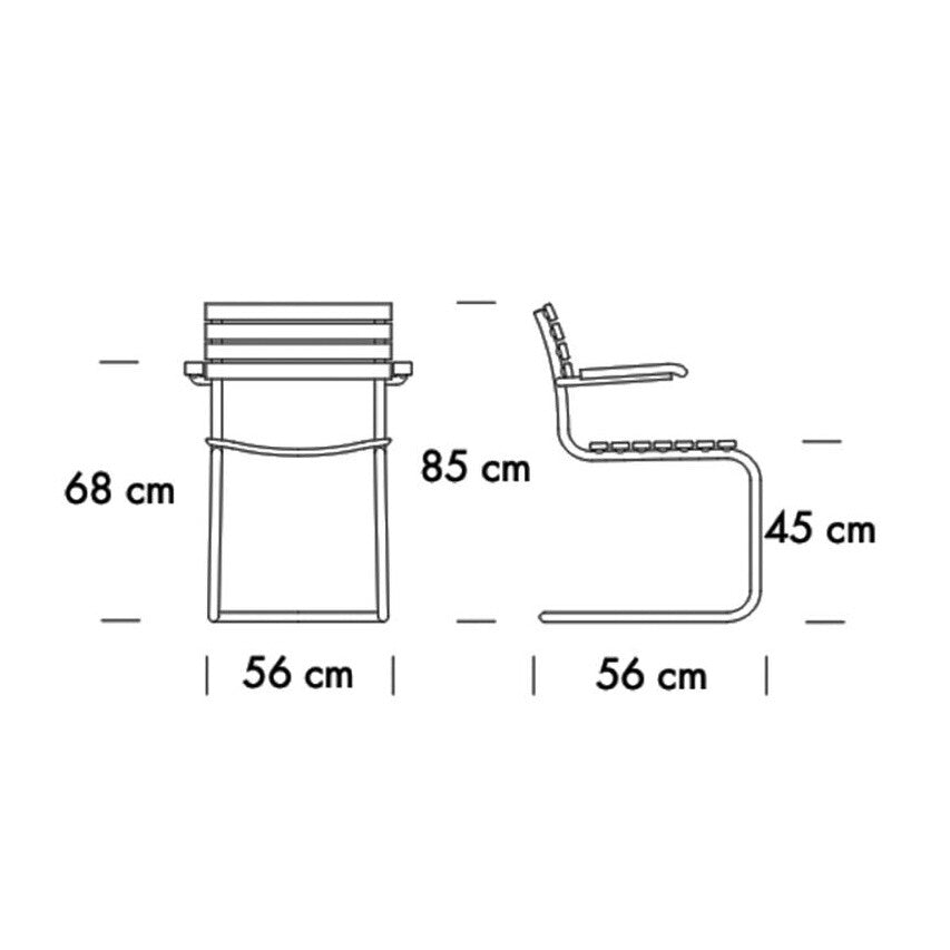 Thonet S 40 F Freischwinger Gartenarmlehnstuhl
