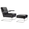 Thonet S 411 Sessel mit Hocker Leder