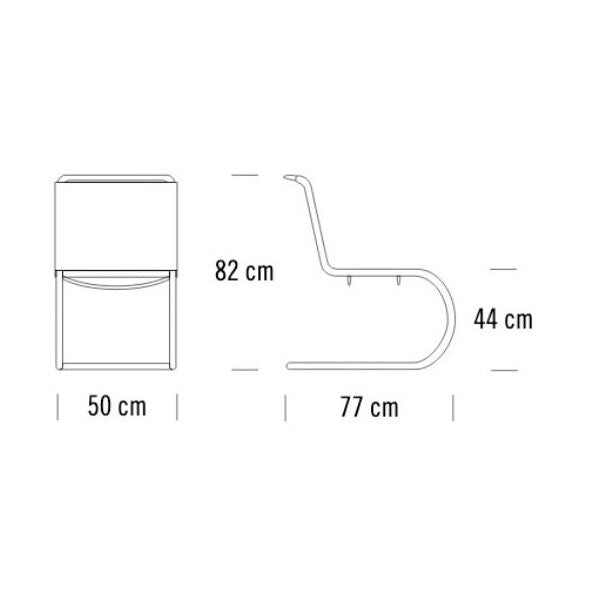 Thonet S 533 L Freischwinger Stuhl Kernleder