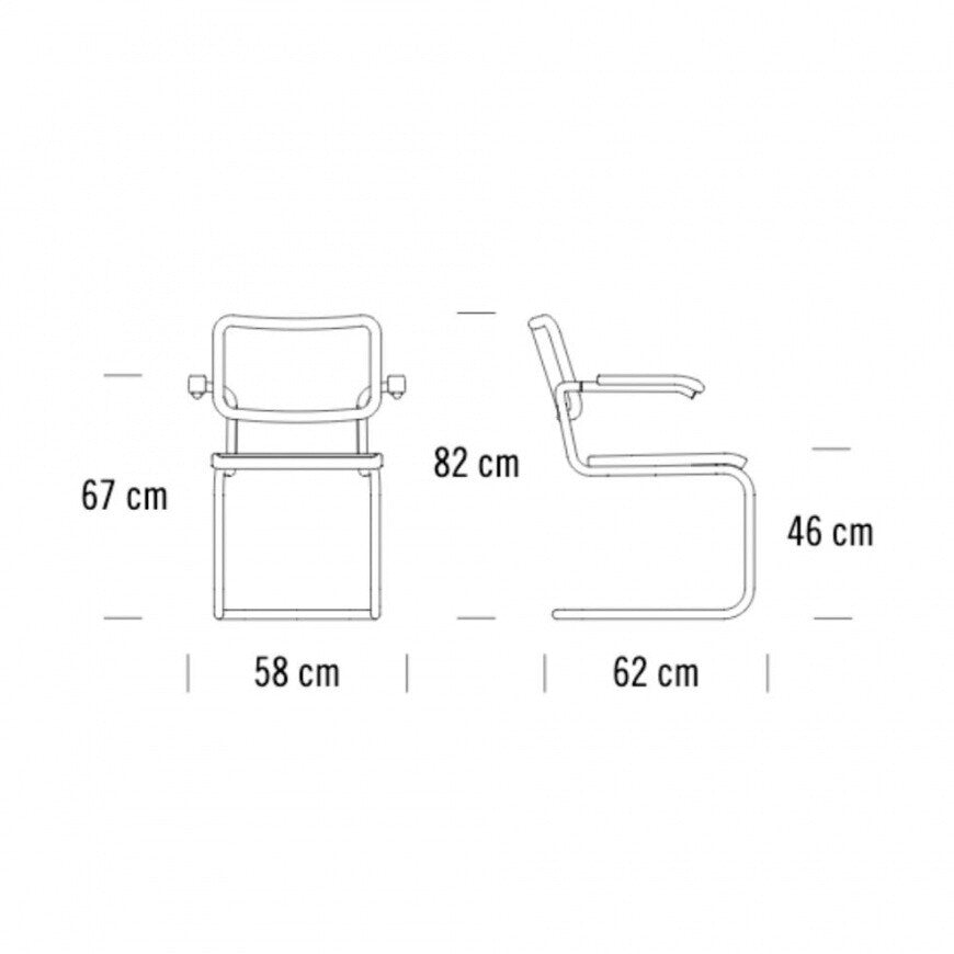Thonet S 64 N Freischwinger Armlehnstuhl Buche