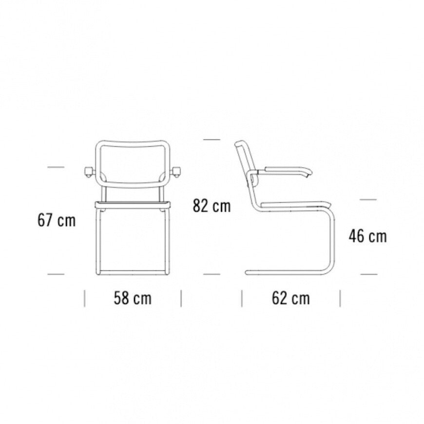 Thonet S 64 N Pure Materials Freischwinger Armlehnstuhl Esche