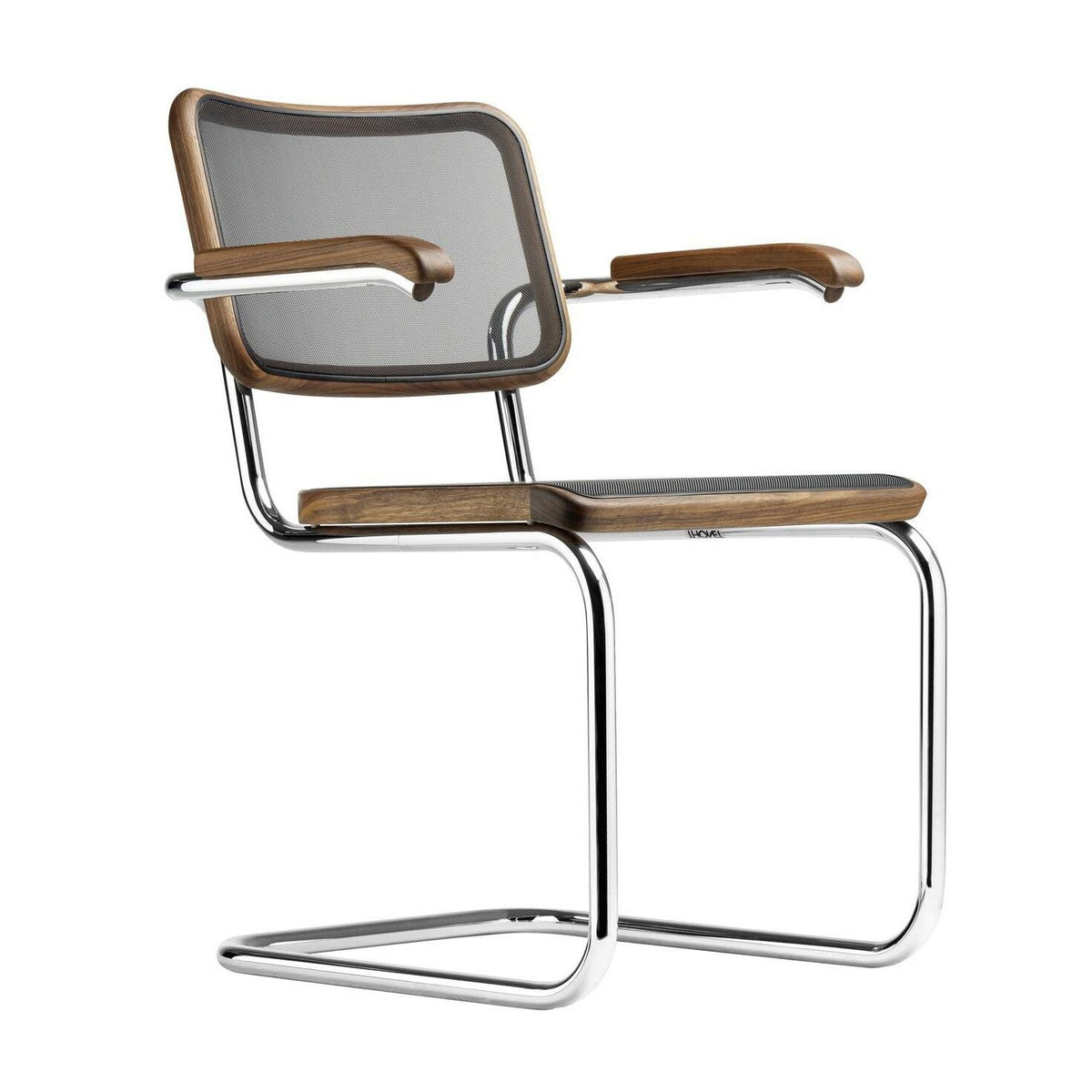 Thonet S 64 N Pure Materials Freischwinger Armlehnstuhl Nussbaum