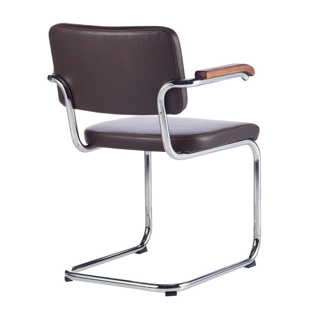 Thonet S 64 PV Pure Materials Freischwinger Armlehnstuhl Nussbaum