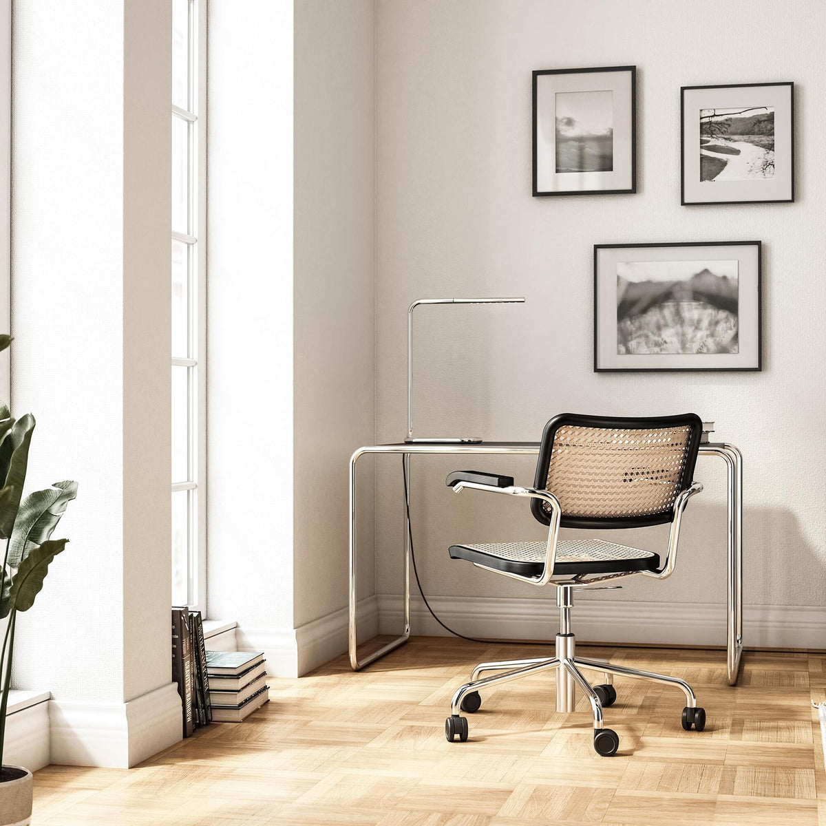 Thonet S 64 VDR Drehstuhl mit Rohrgeflecht