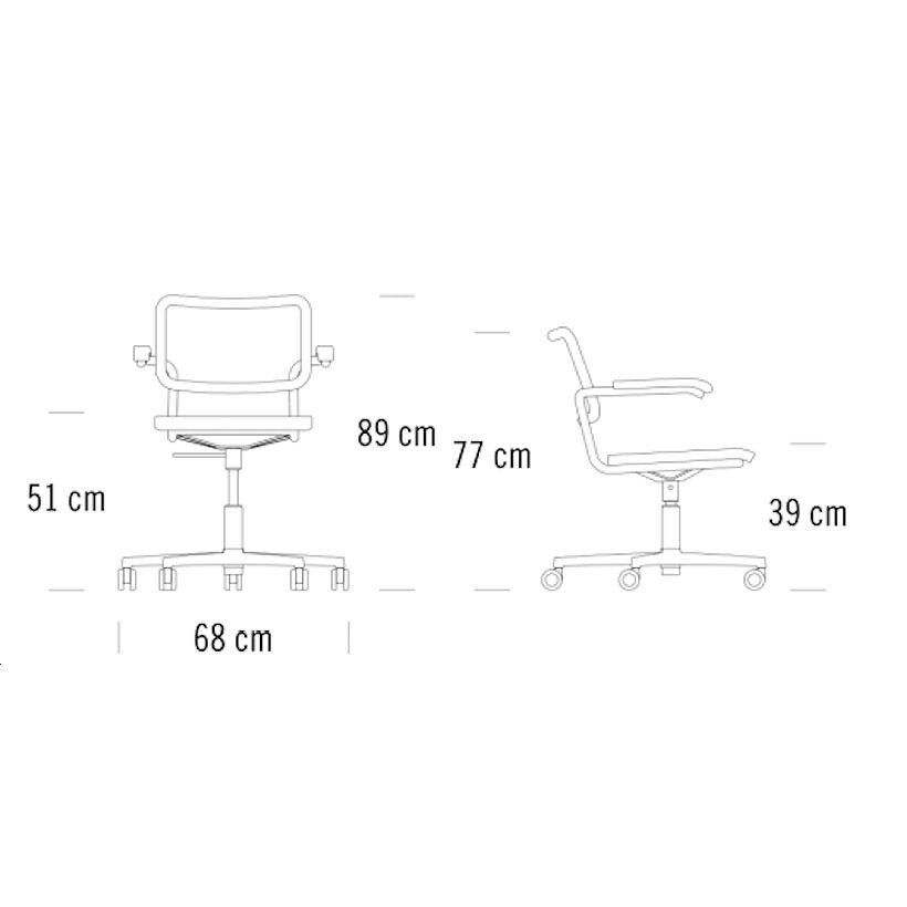 Thonet S 64 VDR Drehstuhl mit Rohrgeflecht
