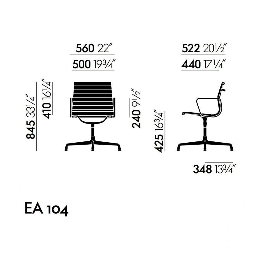 Vitra EA 104 Aluminium Chair Gestell schwarz