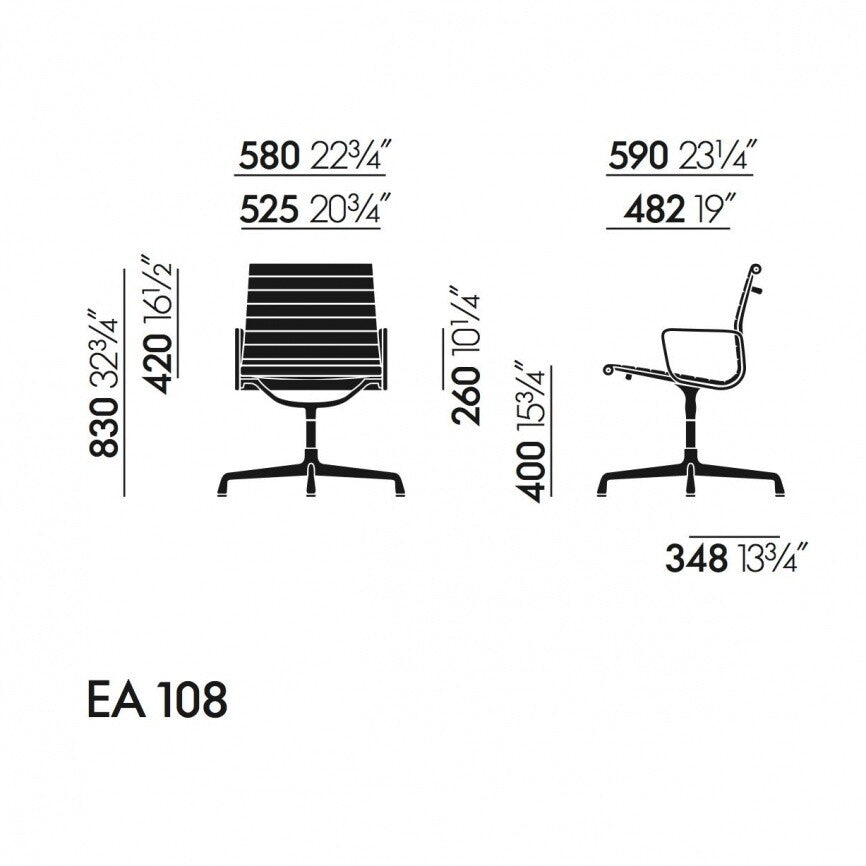 Vitra EA 108 Aluminium Chair Bürostuhl Stoff