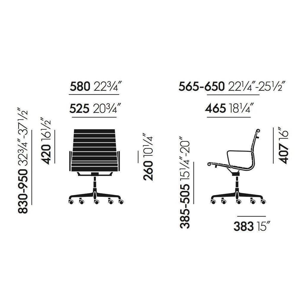 Vitra EA 117 Alu Chair Bürostuhl poliert Leder