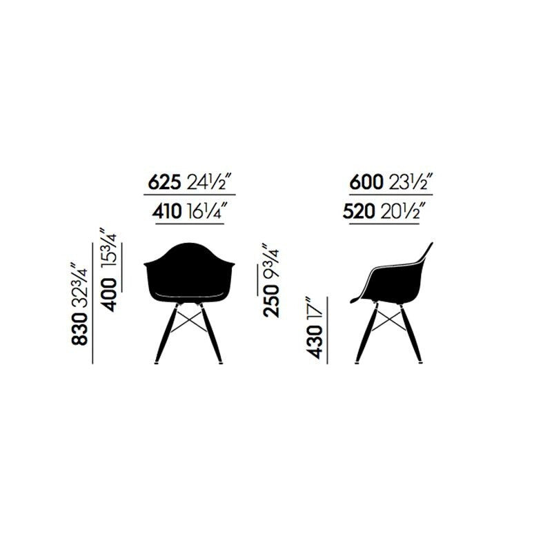 Vitra Eames Fiberglass Armchair DAW Ahorn gelblich