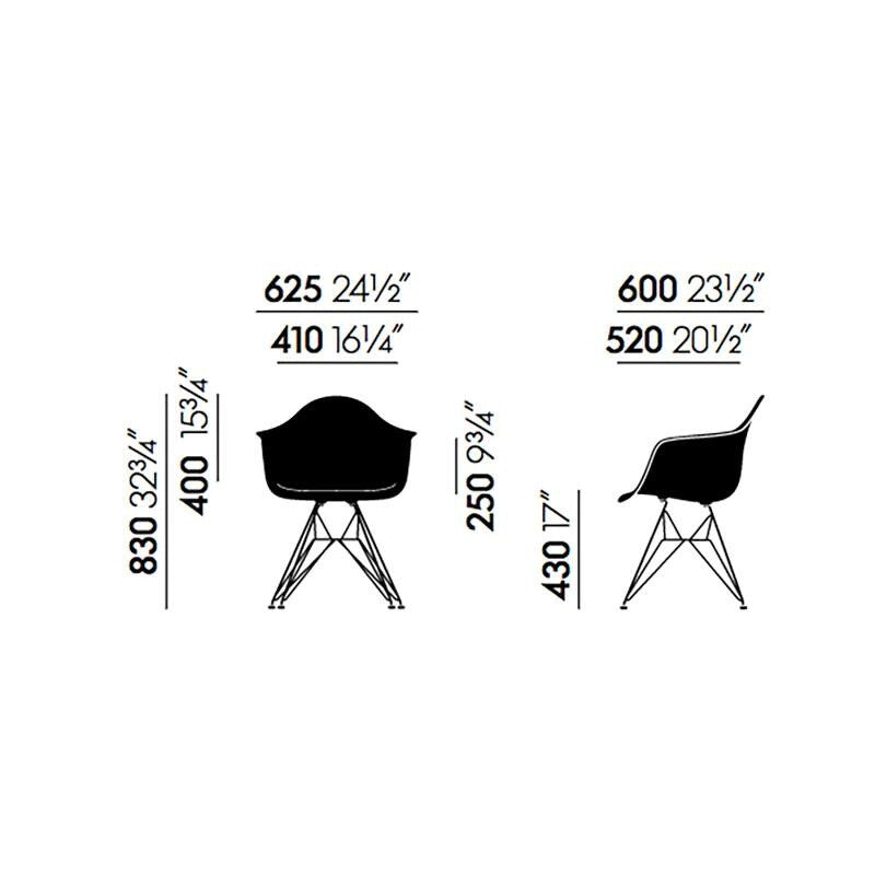 Vitra Eames Plastic Armchair DAR RE Gestell schwarz