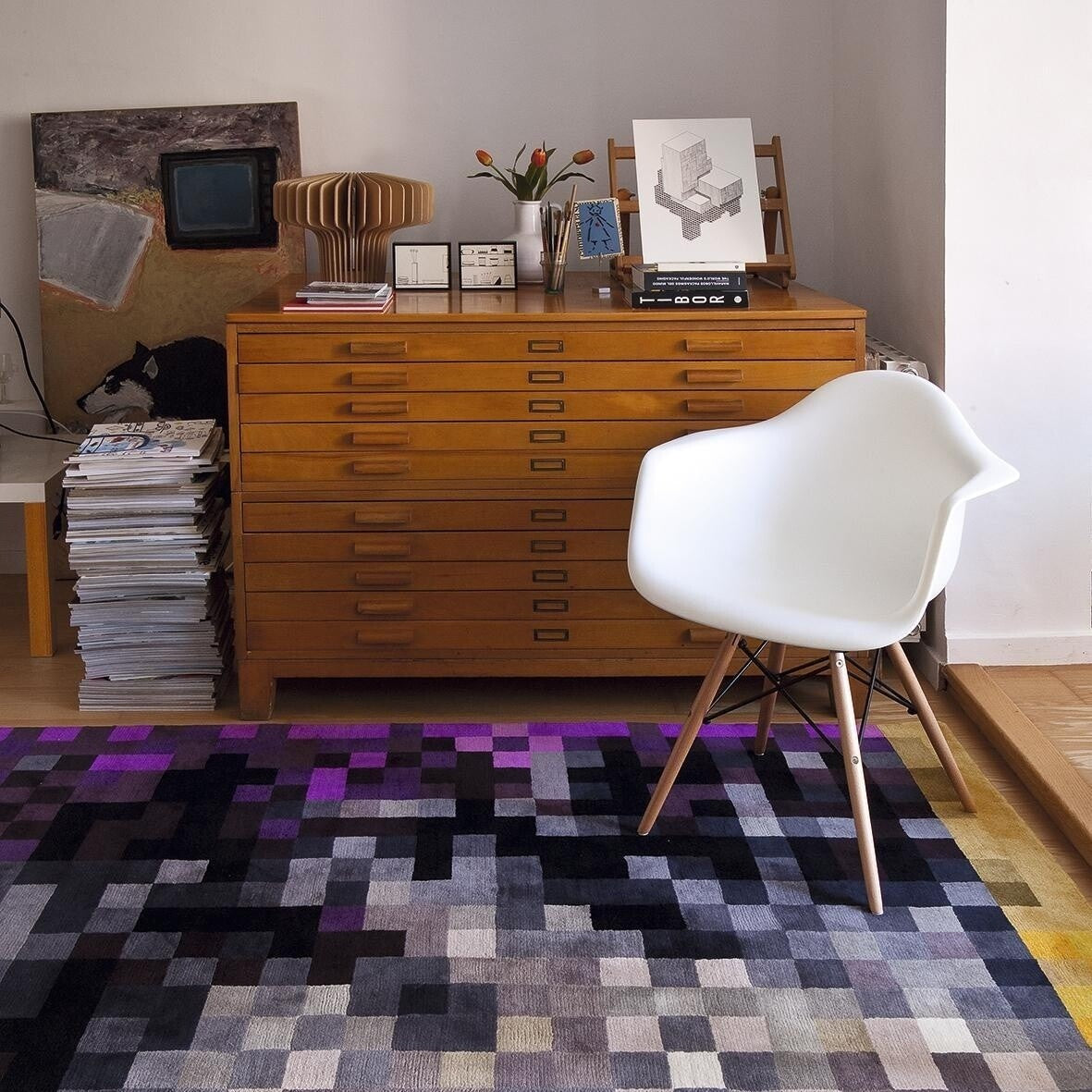 Vitra Eames Plastic Armchair DAW RE Ahorn gelblich