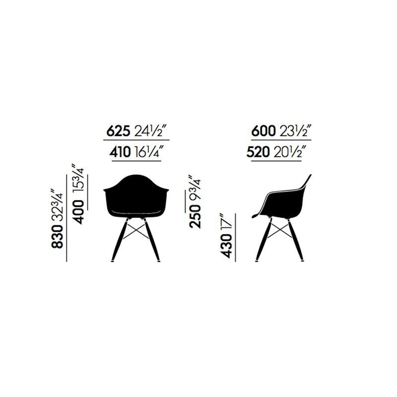 Vitra Eames Plastic Armchair DAW RE Gestell Esche